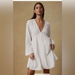 NWT Faherty dune organic cotton gauze oceans white dress womens XL boho resort